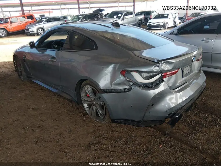 2022 BMW M4 Competition VIN: WBS33AZ06NCL70932 Lot: 45221302
