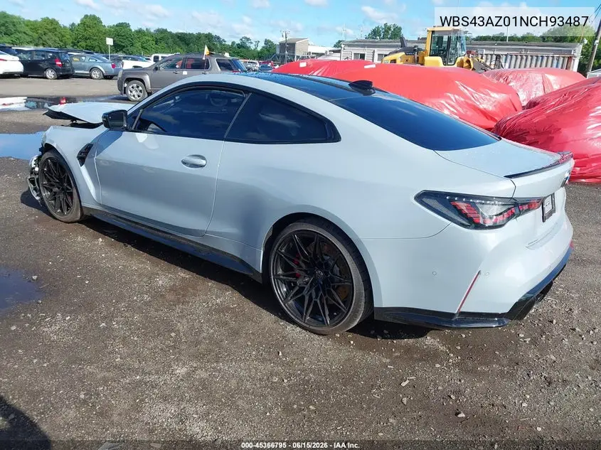2022 BMW M4 Competition xDrive VIN: WBS43AZ01NCH93487 Lot: 45366795