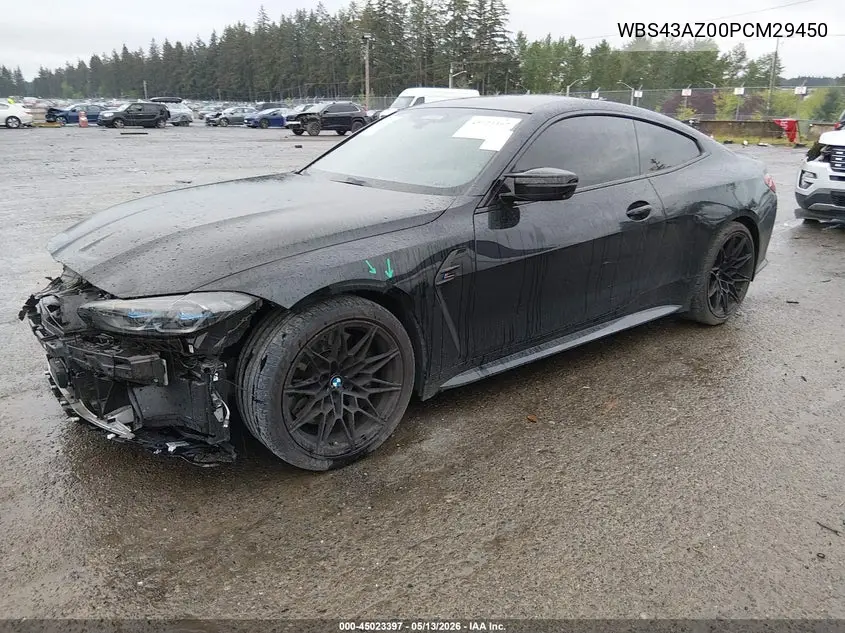 2023 BMW M4 Competition xDrive VIN: WBS43AZ00PCM29450 Lot: 45023397