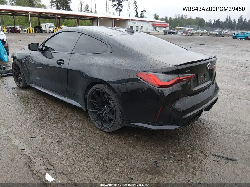 2023 BMW M4 Competition xDrive VIN: WBS43AZ00PCM29450 Lot: 45023397