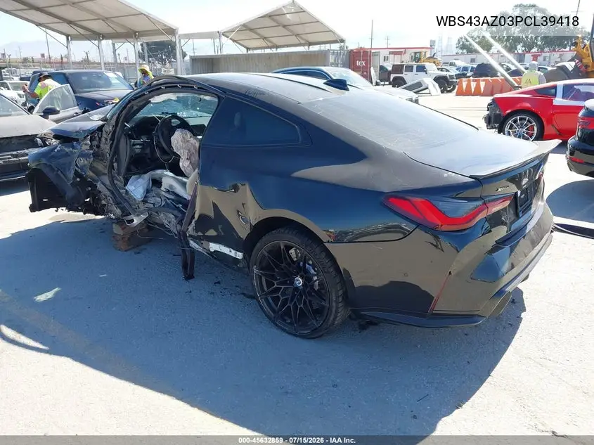 2023 BMW M4 Competition xDrive VIN: WBS43AZ03PCL39418 Lot: 45632859