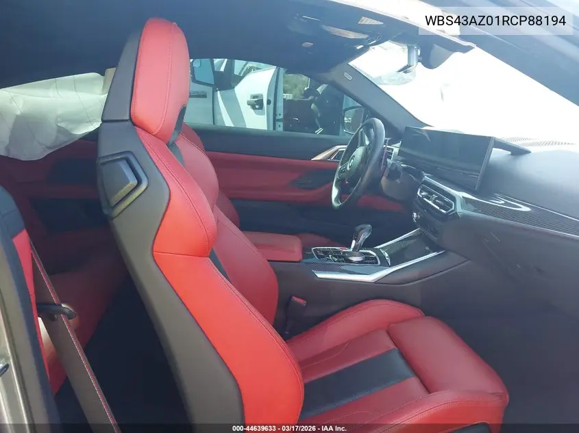 2024 BMW M4 Competition xDrive VIN: WBS43AZ01RCP88194 Lot: 44639633