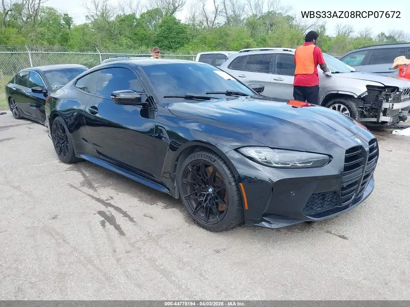 2024 BMW M4 Competition VIN: WBS33AZ08RCP07672 Lot: 44778194