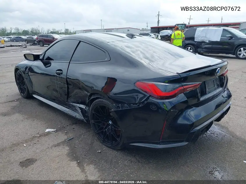 2024 BMW M4 Competition VIN: WBS33AZ08RCP07672 Lot: 44778194