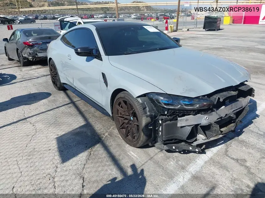 2024 BMW M4 Competition xDrive VIN: WBS43AZ0XRCP38619 Lot: 45150470