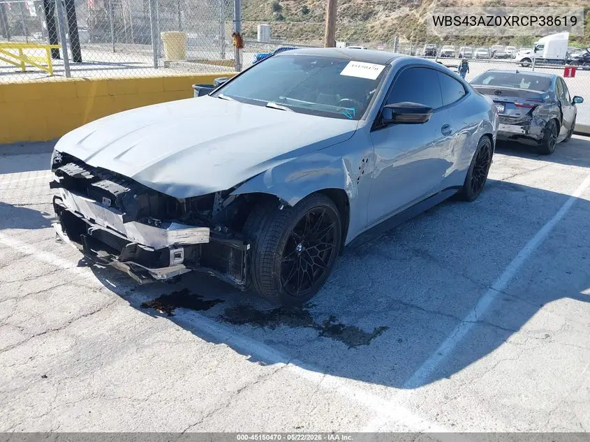 2024 BMW M4 Competition xDrive VIN: WBS43AZ0XRCP38619 Lot: 45150470