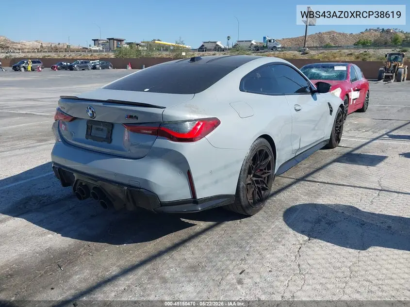 2024 BMW M4 Competition xDrive VIN: WBS43AZ0XRCP38619 Lot: 45150470