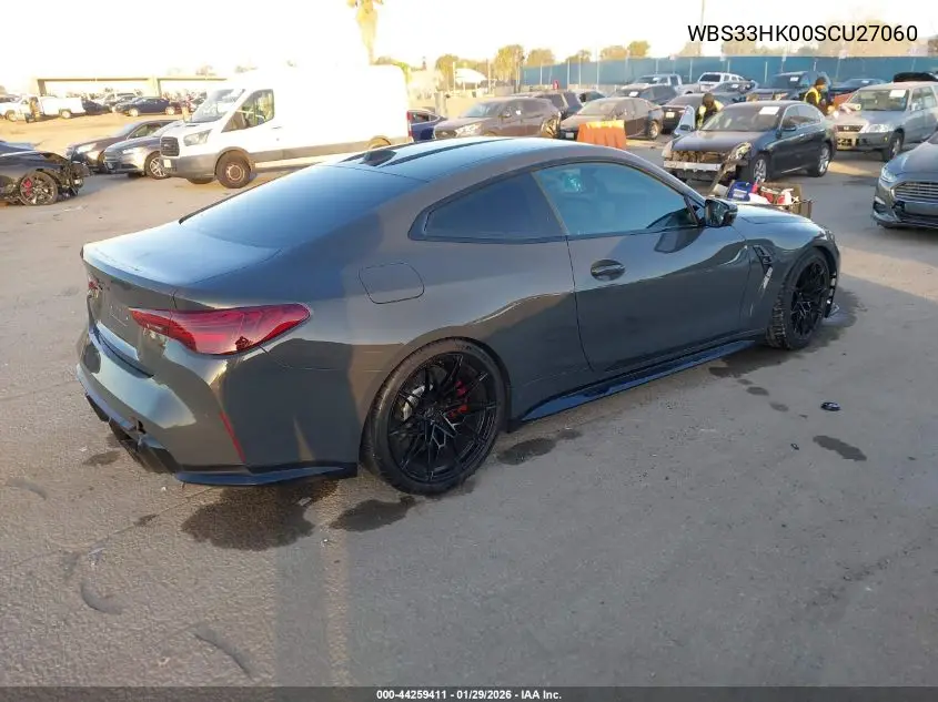 2025 BMW M4 Competition xDrive VIN: WBS33HK00SCU27060 Lot: 44259411