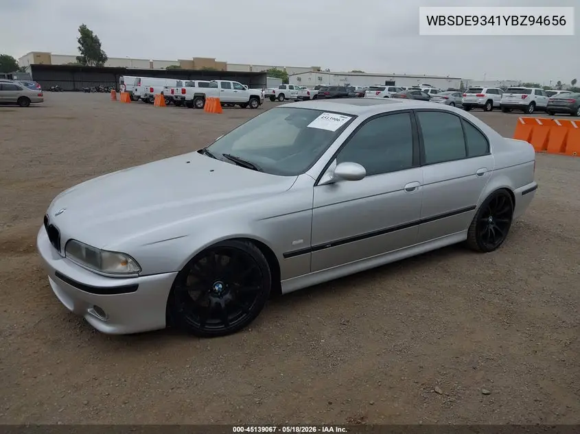 2000 BMW M5 VIN: WBSDE9341YBZ94656 Lot: 45139067