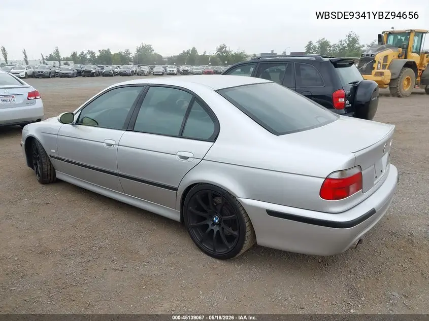 2000 BMW M5 VIN: WBSDE9341YBZ94656 Lot: 45139067