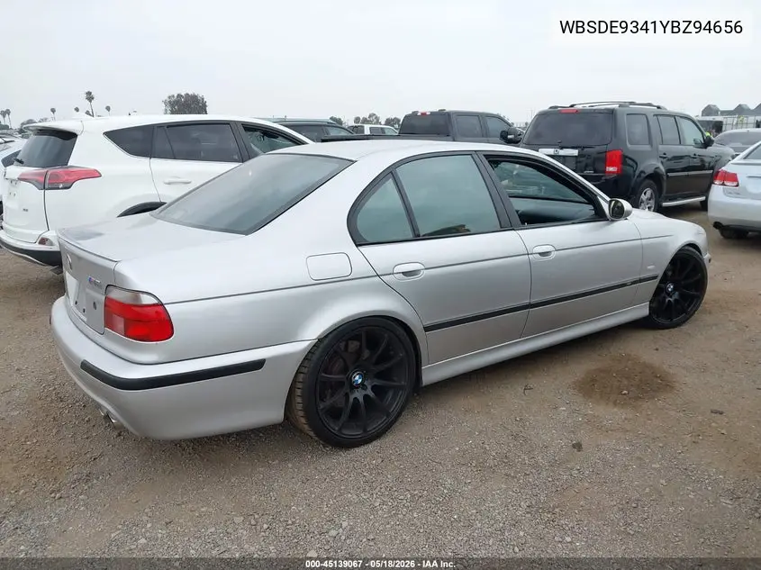 2000 BMW M5 VIN: WBSDE9341YBZ94656 Lot: 45139067