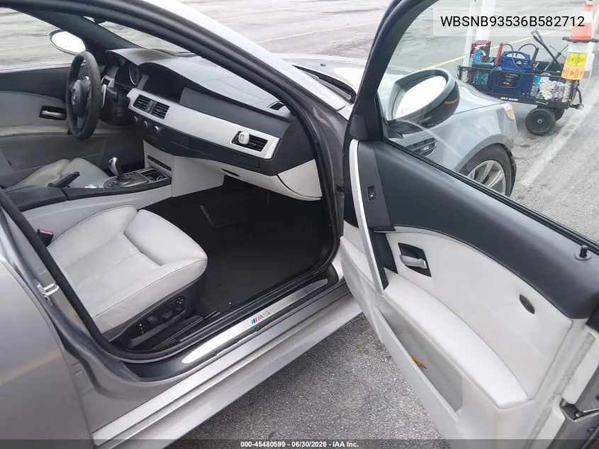 2006 BMW M5 VIN: WBSNB93536B582712 Lot: 45480599