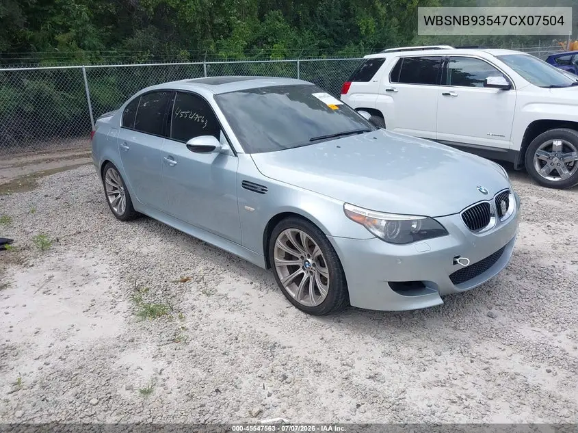 2007 BMW M5 VIN: WBSNB93547CX07504 Lot: 45547563