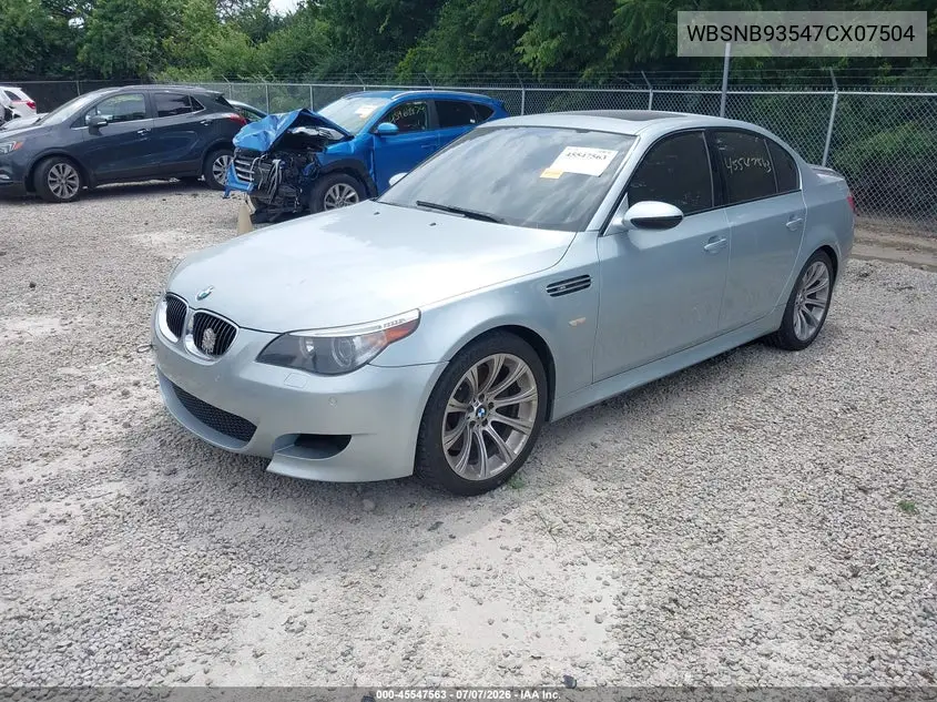 2007 BMW M5 VIN: WBSNB93547CX07504 Lot: 45547563