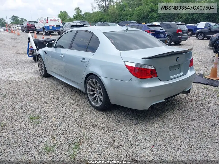 2007 BMW M5 VIN: WBSNB93547CX07504 Lot: 45547563