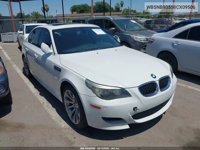 2008 BMW M5 VIN: WBSNB93558CX09506 Lot: 45390296