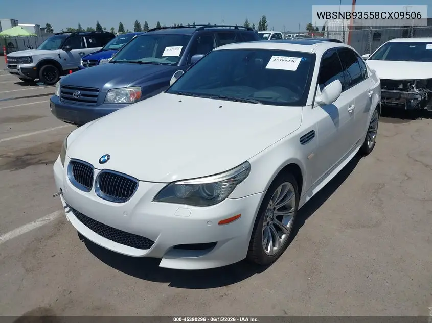2008 BMW M5 VIN: WBSNB93558CX09506 Lot: 45390296