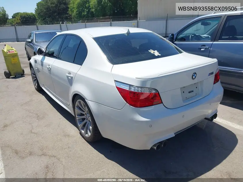 2008 BMW M5 VIN: WBSNB93558CX09506 Lot: 45390296