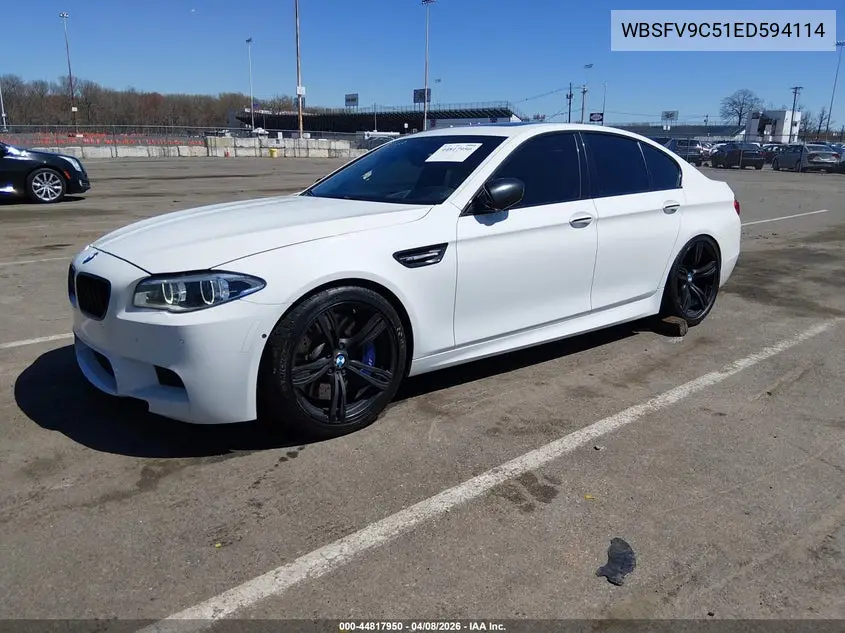 2014 BMW M5 VIN: WBSFV9C51ED594114 Lot: 44817950