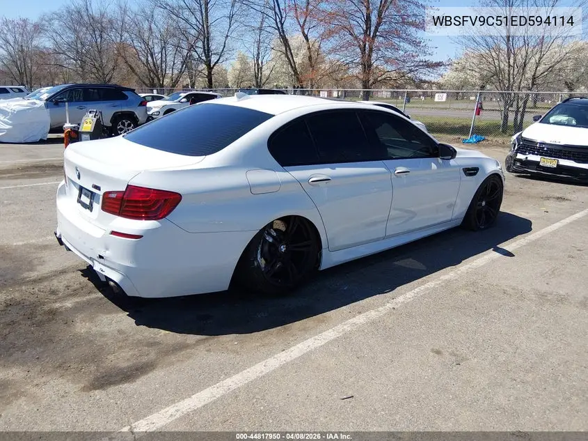 2014 BMW M5 VIN: WBSFV9C51ED594114 Lot: 44817950