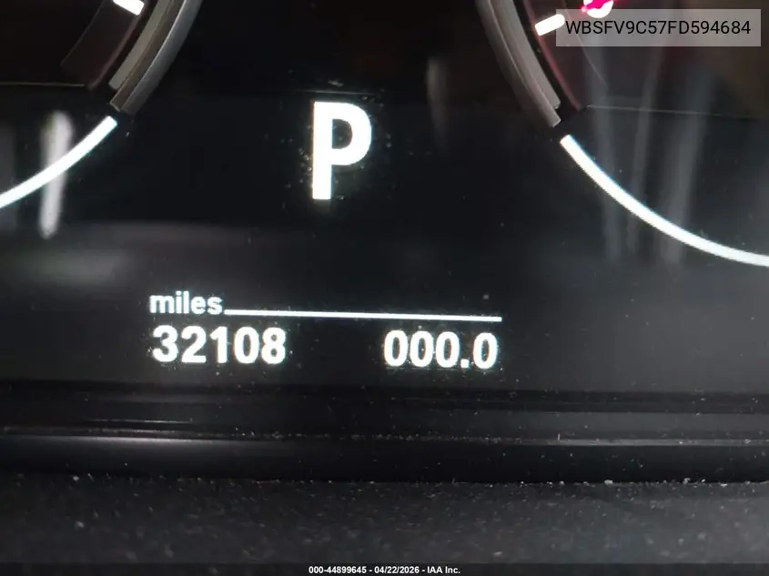 2015 BMW M5 VIN: WBSFV9C57FD594684 Lot: 44899645