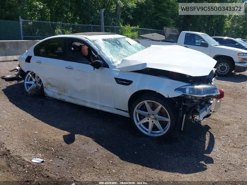 2016 BMW M5 VIN: WBSFV9C55GG343372 Lot: 45283001