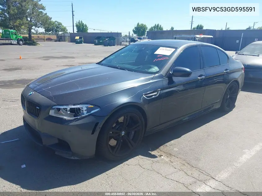 2016 BMW M5 VIN: WBSFV9C53GD595591 Lot: 45530802
