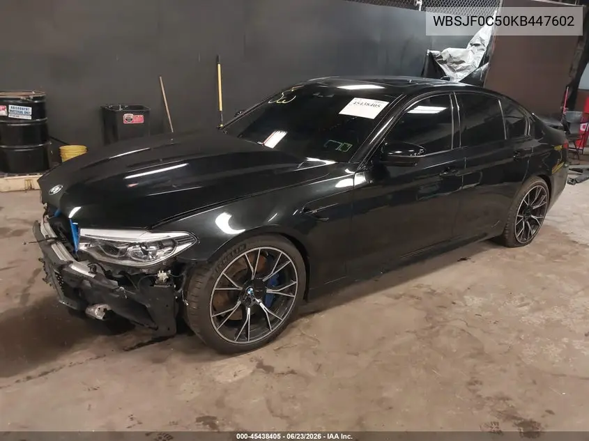 2019 BMW M5 Competition VIN: WBSJF0C50KB447602 Lot: 45438405