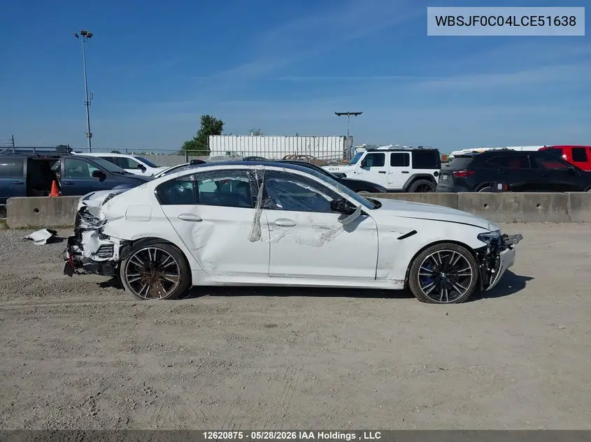 2020 BMW M5 M5 Competition VIN: WBSJF0C04LCE51638 Lot: 12620875