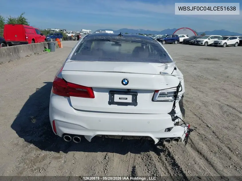 2020 BMW M5 M5 Competition VIN: WBSJF0C04LCE51638 Lot: 12620875
