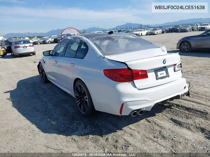 2020 BMW M5 M5 Competition VIN: WBSJF0C04LCE51638 Lot: 12620875