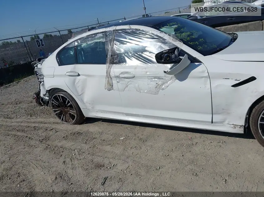 2020 BMW M5 M5 Competition VIN: WBSJF0C04LCE51638 Lot: 12620875