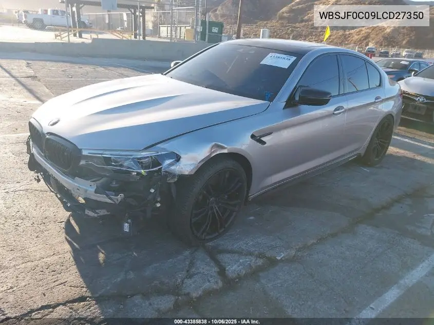 2020 BMW M5 VIN: WBSJF0C09LCD27350 Lot: 43385838