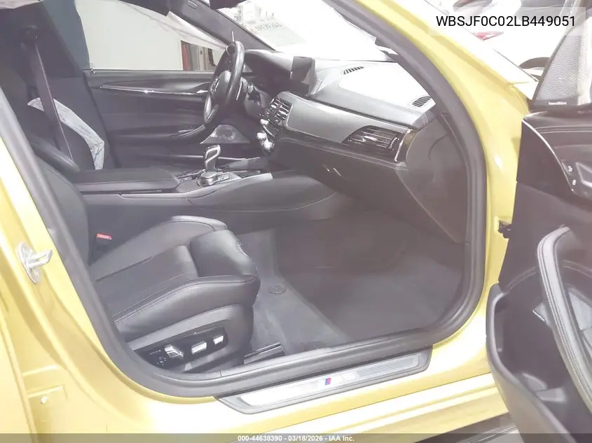 2020 BMW M5 Competition VIN: WBSJF0C02LB449051 Lot: 44638390