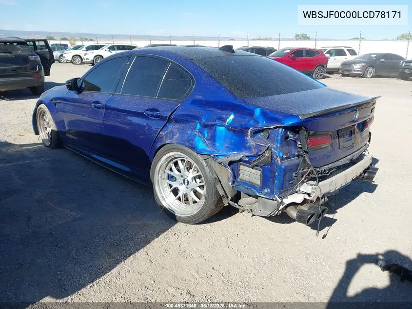2020 BMW M5 Competition VIN: WBSJF0C00LCD78171 Lot: 45371946