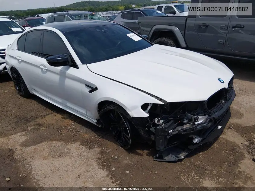 2020 BMW M5 Competition VIN: WBSJF0C07LB448882 Lot: 45639454