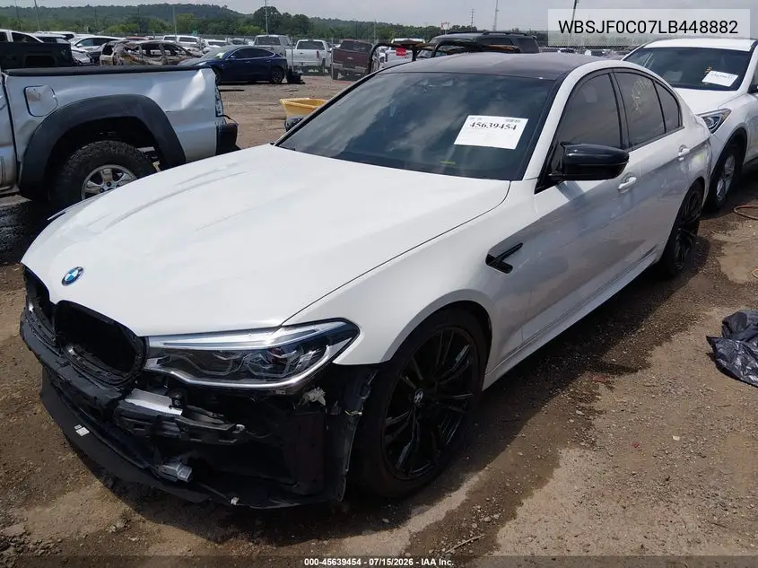 2020 BMW M5 Competition VIN: WBSJF0C07LB448882 Lot: 45639454