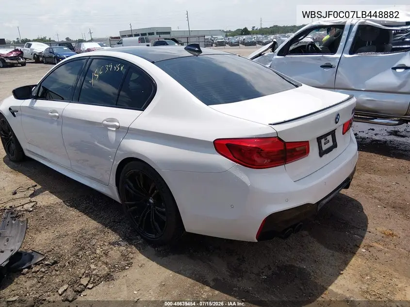 2020 BMW M5 Competition VIN: WBSJF0C07LB448882 Lot: 45639454
