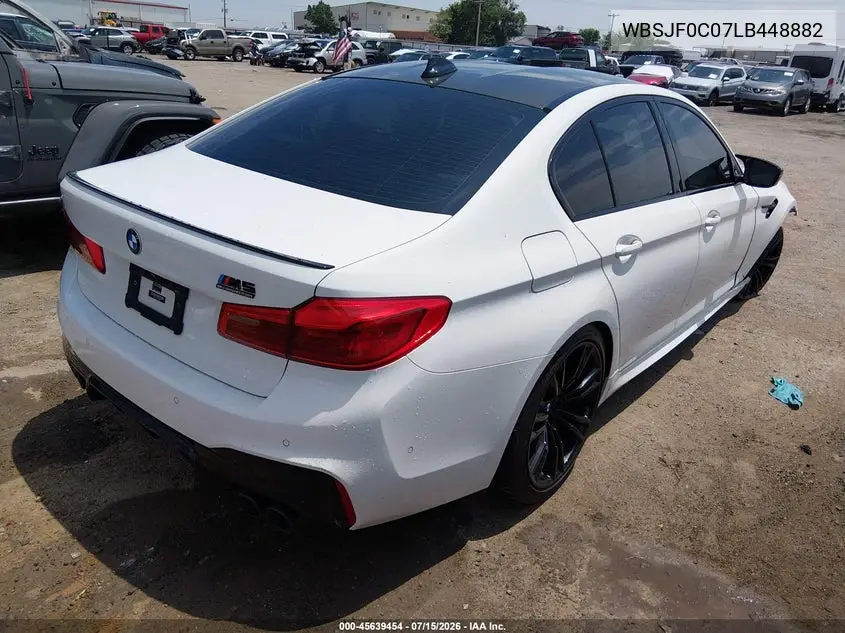 2020 BMW M5 Competition VIN: WBSJF0C07LB448882 Lot: 45639454