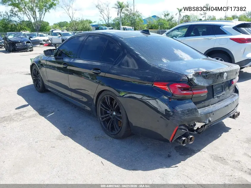2021 BMW M5 VIN: WBS83CH04MCF17382 Lot: 44907442