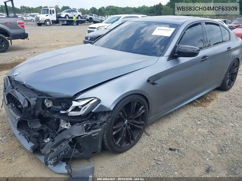 2021 BMW M5 VIN: WBS83CH04MCF63309 Lot: 45441637