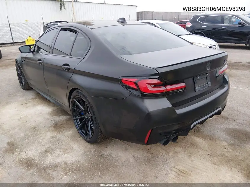 2021 BMW M5 VIN: WBS83CH06MCE98298 Lot: 45609463