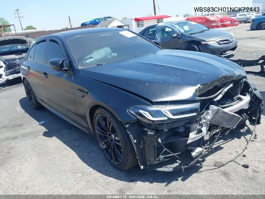 2022 BMW M5 VIN: WBS83CH01NCK72443 Lot: 44997179