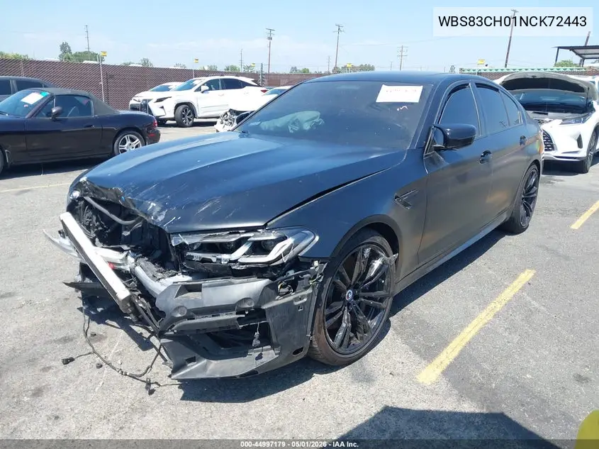 2022 BMW M5 VIN: WBS83CH01NCK72443 Lot: 44997179