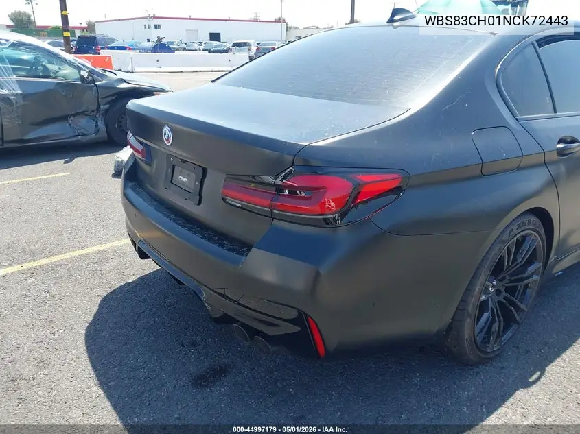2022 BMW M5 VIN: WBS83CH01NCK72443 Lot: 44997179