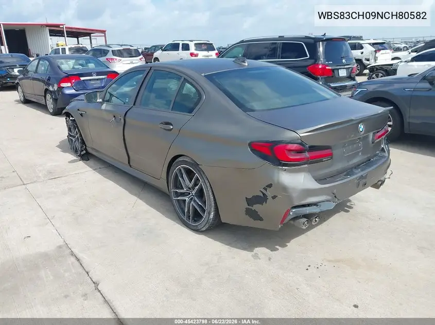 2022 BMW M5 Base (A8) VIN: WBS83CH09NCH80582 Lot: 45423798