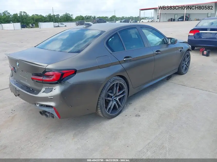 2022 BMW M5 Base (A8) VIN: WBS83CH09NCH80582 Lot: 45423798