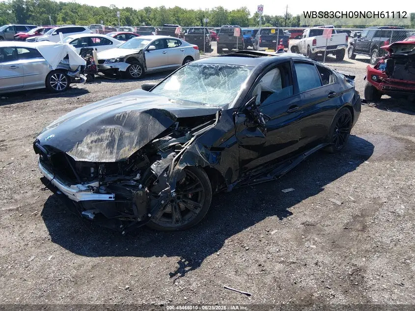 2022 BMW M5 VIN: WBS83CH09NCH61112 Lot: 45466010