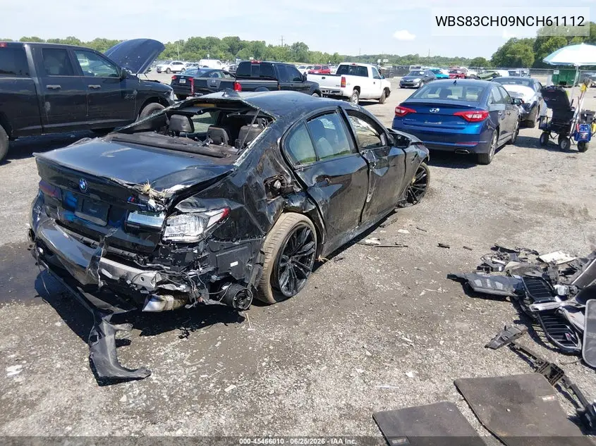 2022 BMW M5 VIN: WBS83CH09NCH61112 Lot: 45466010