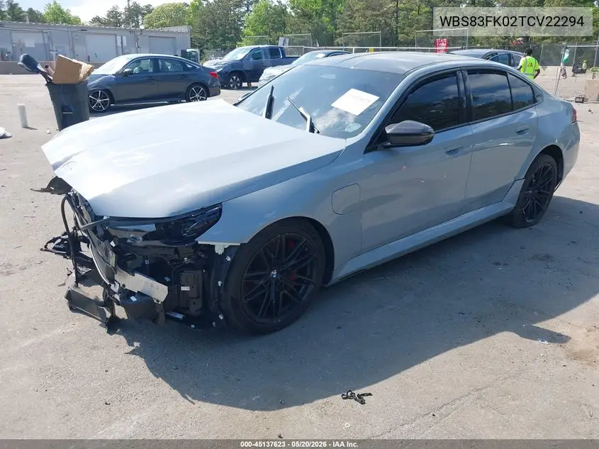 2026 BMW M5 VIN: WBS83FK02TCV22294 Lot: 45137623